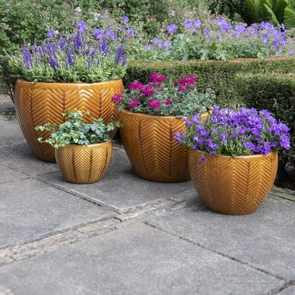 Portly Egg Fishbone - Honey - D38H27 Cm 4 Portly Egg Fishbone - Honey - D38H27 Cm - Afbeelding 2